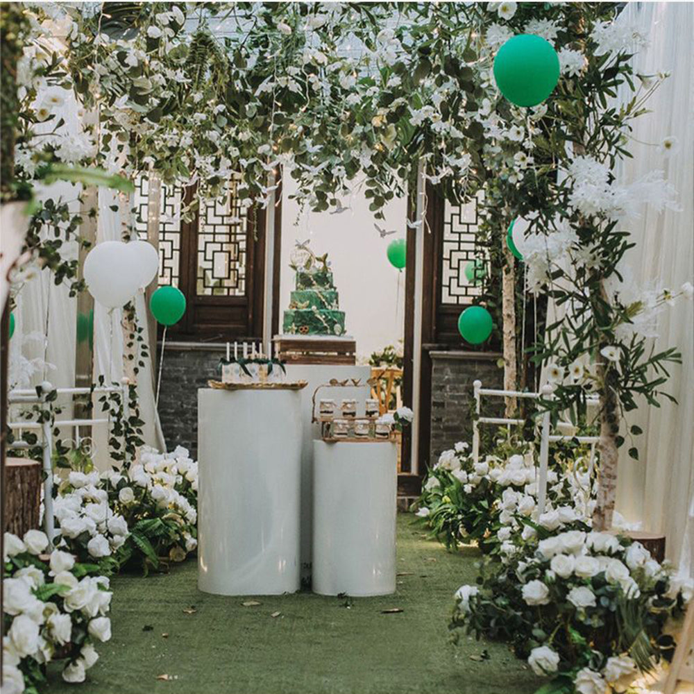 3PCS Display Stand Round Cylinder Pedestal w/ Balloon Set + LED Strip Wedding AU V201-CYL0003WH8AU