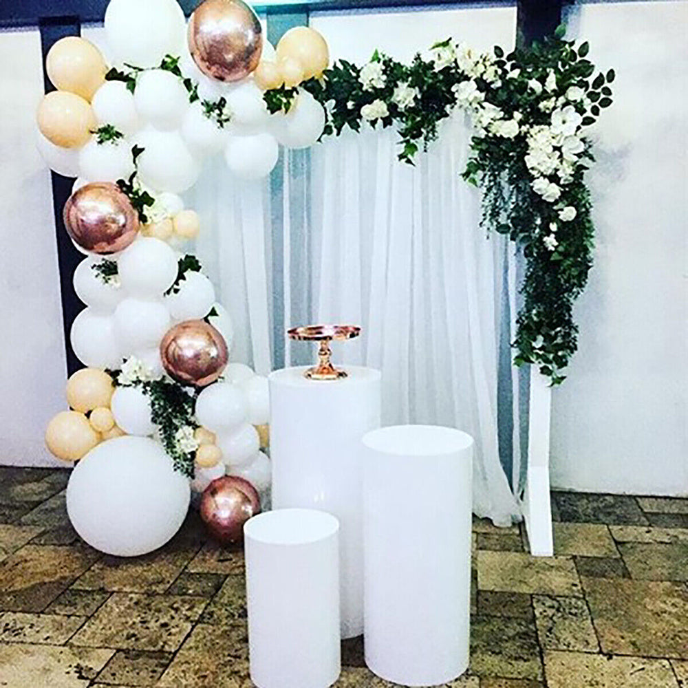 3PCS Display Stand Round Cylinder Pedestal w/ Balloon Set + LED Strip Wedding AU V201-CYL0003WH8AU