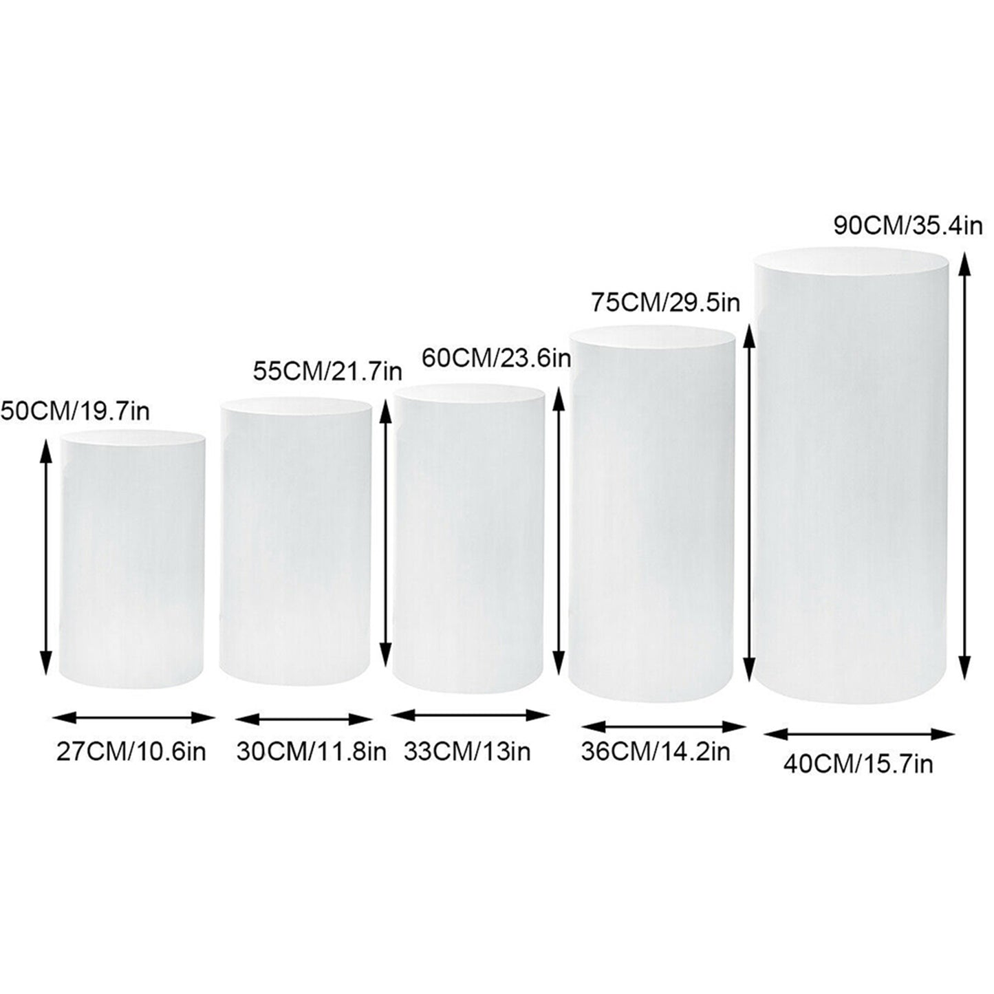 5PCS Round Plinth Cylinder Display Stand Pedestal Wedding Party Shop Display AU V201-CYL0005WH8AU