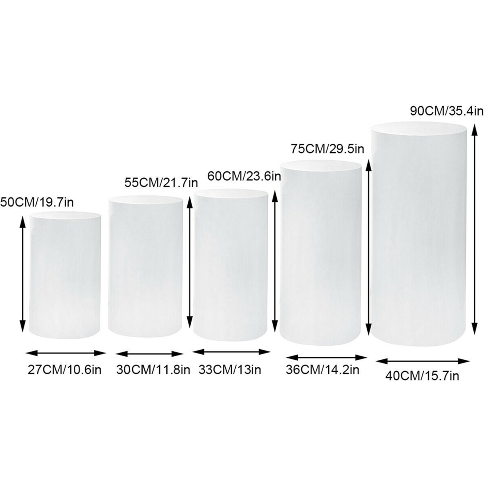 5PCS Round Plinth Cylinder Display Stand Pedestal Wedding Party Shop Display AU V201-CYL0005WH8AU