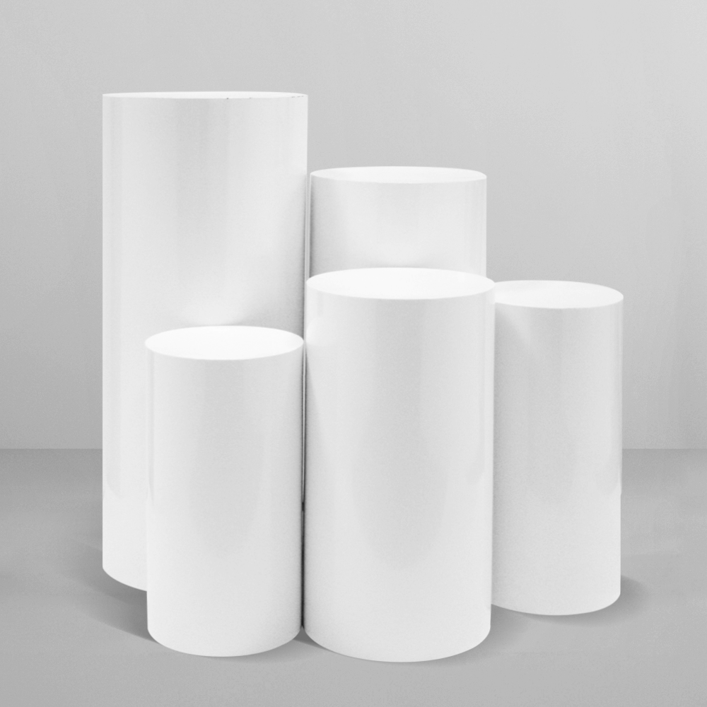 5PCS Round Plinth Cylinder Display Stand Pedestal Wedding Party Shop Display AU V201-CYL0005WH8AU