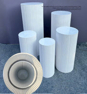 5x Metal Wedding Plinths Cylinder Pedestal Stand Ripple Cake Dessert Display V201-CYL0005WH9AU