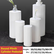 5x Metal Wedding Plinths Cylinder Pedestal Stand Ripple Cake Dessert Display V201-CYL0005WH9AU