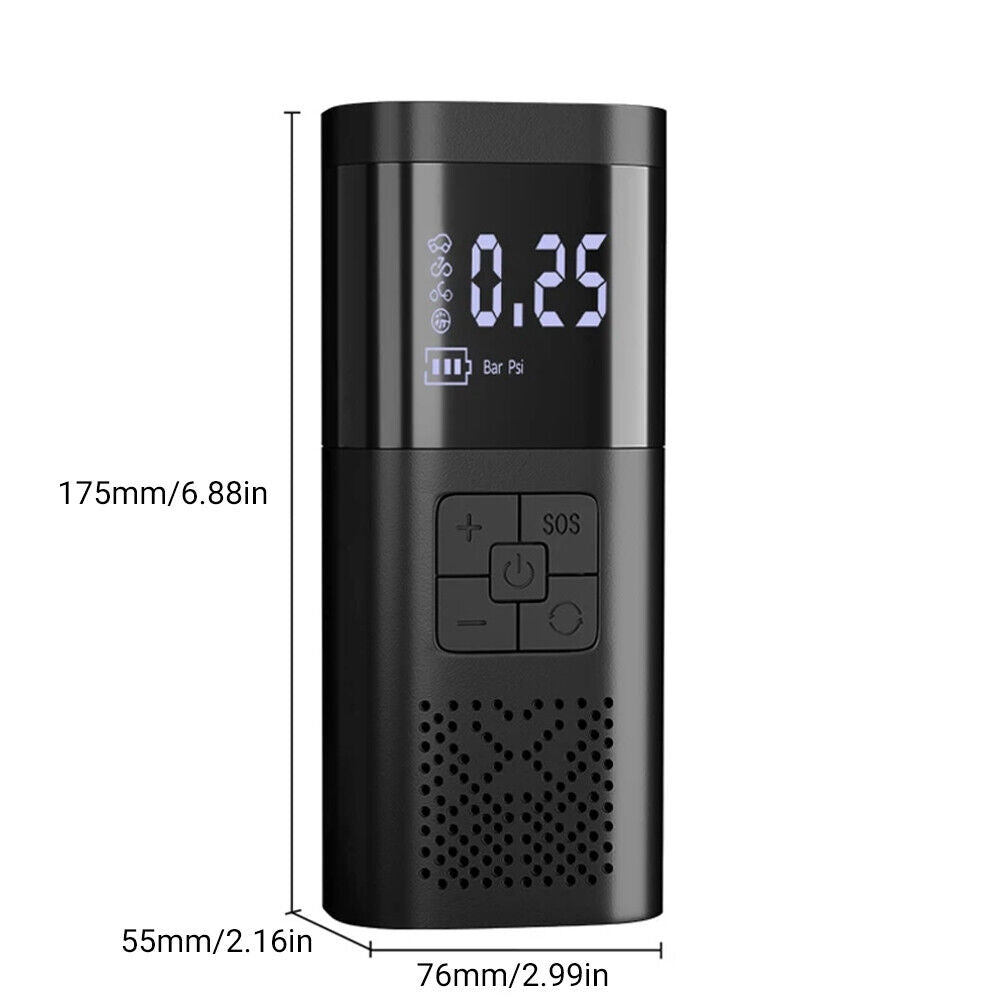 6000mAh Car Tyre Inflator 12V Air Compressor Electric Pump Cordless USB Charging V201-DP240126