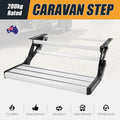 200KG Heavy Duty Caravan Step Folding Pull Out Portable RV Camper Trailer Tools V201-DP240132
