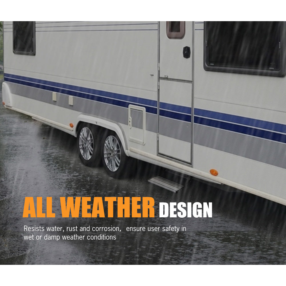 200KG Heavy Duty Caravan Step Folding Pull Out Portable RV Camper Trailer Tools V201-DP240132