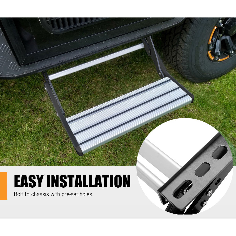 200KG Heavy Duty Caravan Step Folding Pull Out Portable RV Camper Trailer Tools V201-DP240132