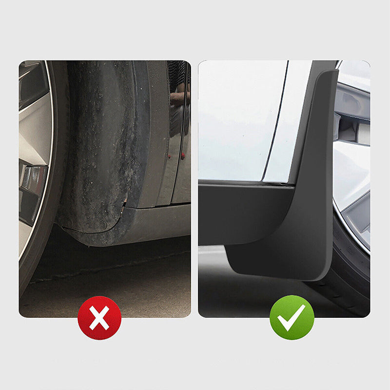 4Pcs Mud Flaps Splash Guards Fender For Tesla Model 3 Front Rear TPE Mudguard V201-DP240158
