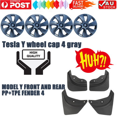 Tesla Y wheel cap 4 gray and model Y front and rear PP TPE fender 4 V201-DP88863