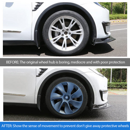 Tesla Y wheel cap 4 gray and model Y front and rear PP TPE fender 4 V201-DP88863