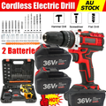 Cordless Drill w/2 Battery Heavy Duty Impact Driver Kit Brushless Hammer Set V201-DRIL0088VF8AU
