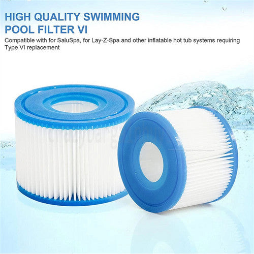 6PCS Replacement Bestway VI Filter Cartridge Inflatable Lay-Z-Spa Filters 58323 V201-EBA0008BU8AU