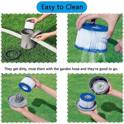 6PCS Replacement Bestway VI Filter Cartridge Inflatable Lay-Z-Spa Filters 58323 V201-EBA0008BU8AU