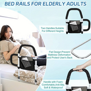 Bed Rail Safety Assist Rail for Elderly Adults with Storage Pocket &Fixing Strap V201-EBA0062BL8AU