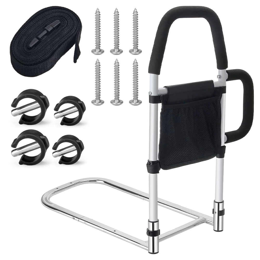 Bed Rail Safety Assist Rail for Elderly Adults with Storage Pocket &Fixing Strap V201-EBA0062BL8AU