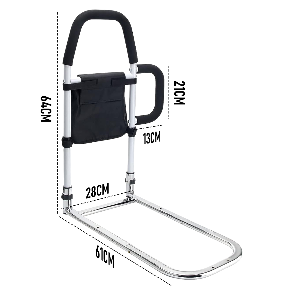 Bed Rail Safety Assist Rail for Elderly Adults with Storage Pocket &Fixing Strap V201-EBA0062BL8AU