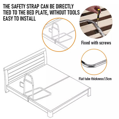 Bed Rail Safety Assist Rail for Elderly Adults with Storage Pocket &Fixing Strap V201-EBA0062BL8AU