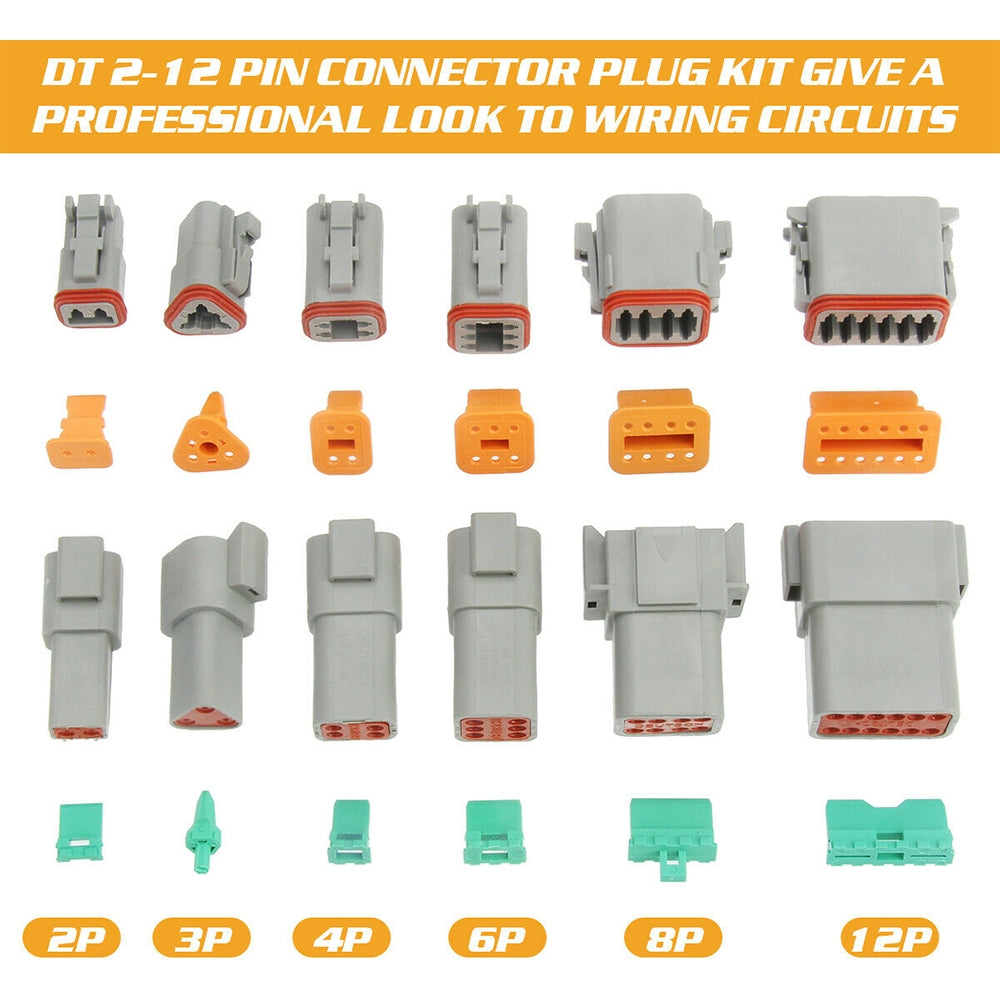 600PCS Deutsch DT Connector Plug Kit With Genuine Deutsch Crimp Tool Auto Marine V201-EBA0500BL8AU