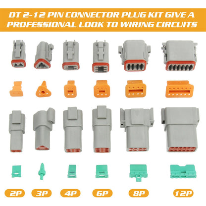 600PCS Deutsch DT Connector Plug Kit With Genuine Deutsch Crimp Tool Auto Marine V201-EBA0500BL8AU