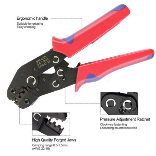 Assorted Waterproof Insulated Electrical Wiring Connectors Crimp Terminals Plier V201-EBA0709BL8AU