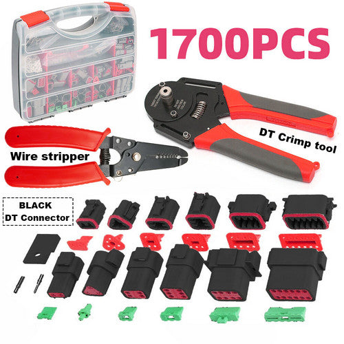 BLACK??1700X Deutsch DT Connector Kit Genuine Deutsch Crimp Tool Auto Marine V201-EBA0755BL8AU