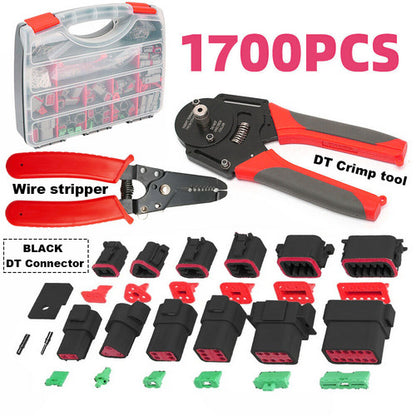 BLACK??1700X Deutsch DT Connector Kit Genuine Deutsch Crimp Tool Auto Marine V201-EBA0755BL8AU