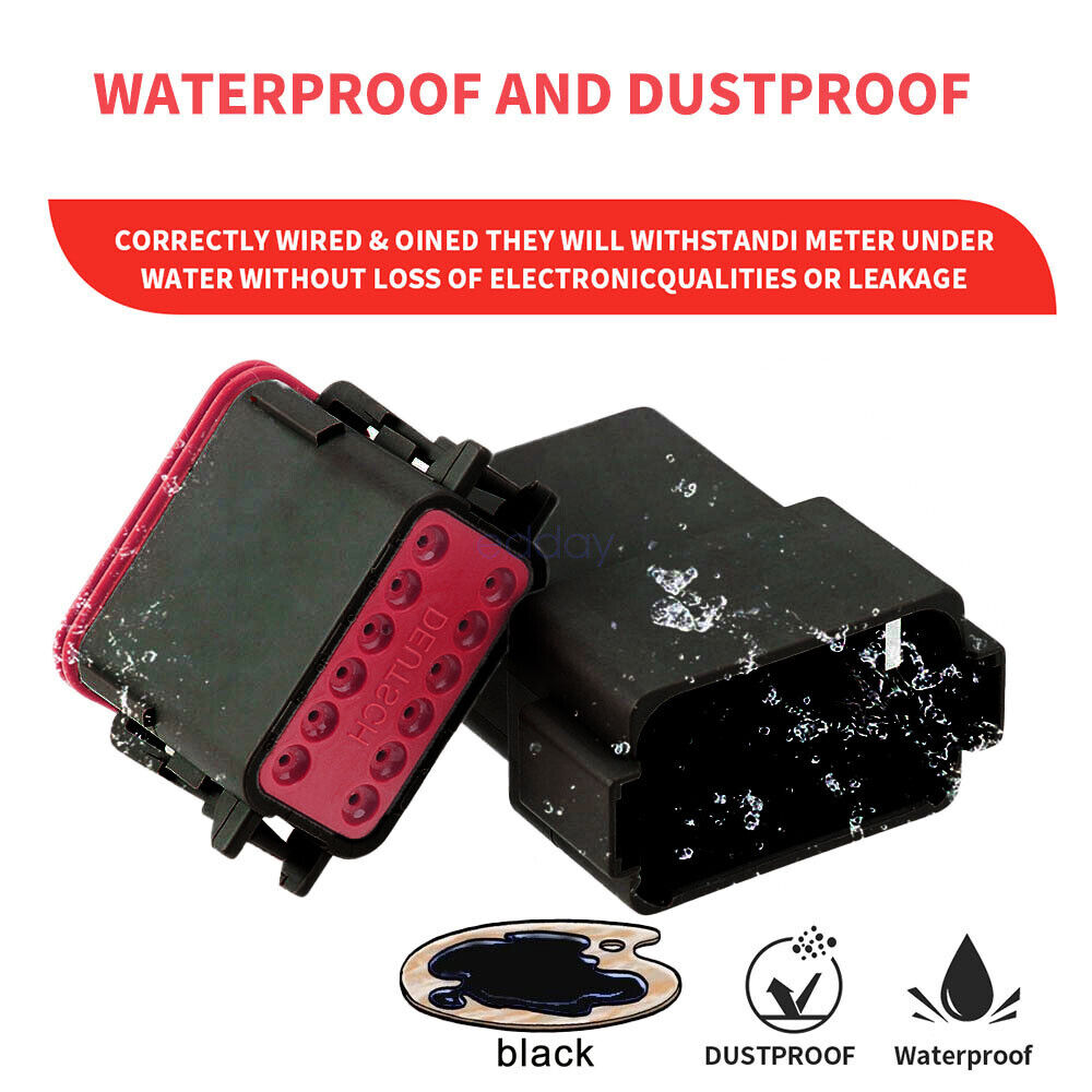 BLACK??1700X Deutsch DT Connector Kit Genuine Deutsch Crimp Tool Auto Marine V201-EBA0755BL8AU