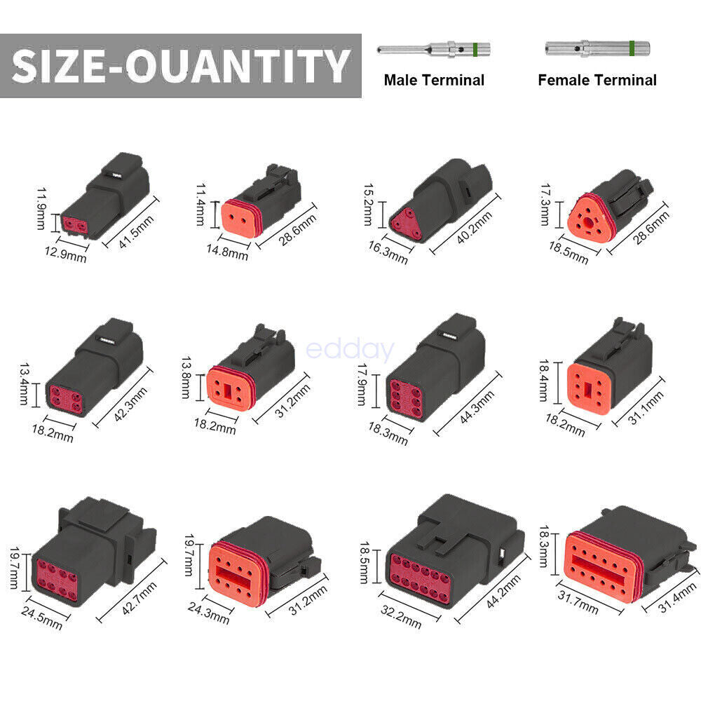 BLACK??1700X Deutsch DT Connector Kit Genuine Deutsch Crimp Tool Auto Marine V201-EBA0755BL8AU