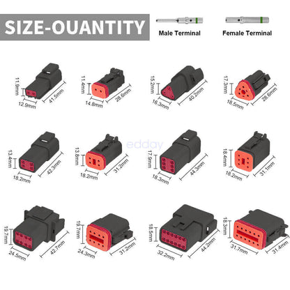 BLACK??1700X Deutsch DT Connector Kit Genuine Deutsch Crimp Tool Auto Marine V201-EBA0755BL8AU