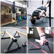 1 Pair Parallettes Set Push-up Parallel Bar Stretch Double Rod Stand Fitness V201-EBA1008BL8AU