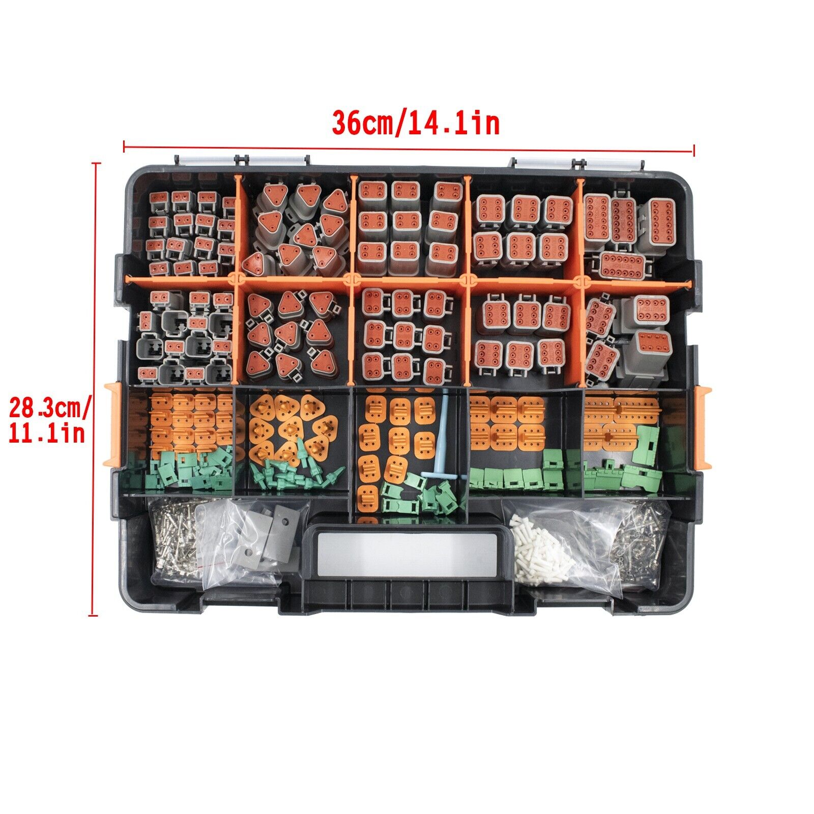 AU 1000 PCS Deutsch DT Connector Kit 14-16AWG Stamped Contacts 1100PCS UPGRADE V201-EBA1100BL8AU
