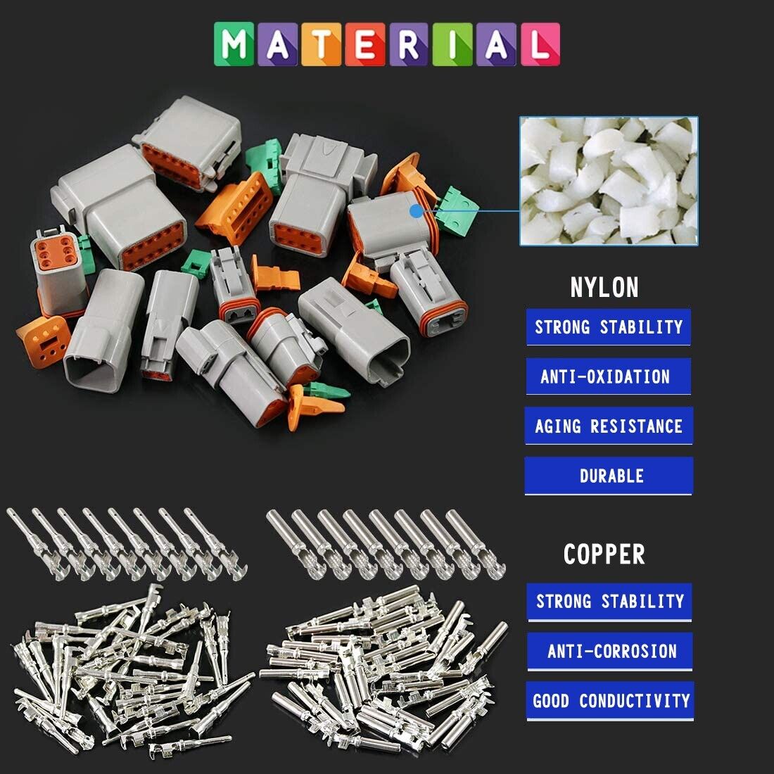 AU 1000 PCS Deutsch DT Connector Kit 14-16AWG Stamped Contacts 1100PCS UPGRADE V201-EBA1100BL8AU
