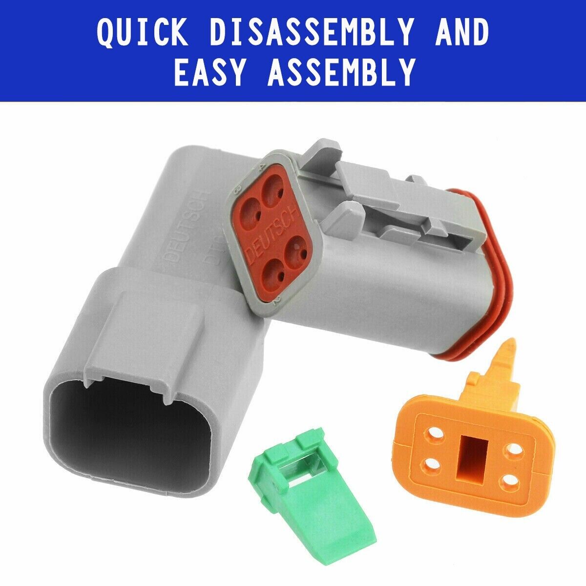 AU 1000 PCS Deutsch DT Connector Kit 14-16AWG Stamped Contacts 1100PCS UPGRADE V201-EBA1100BL8AU