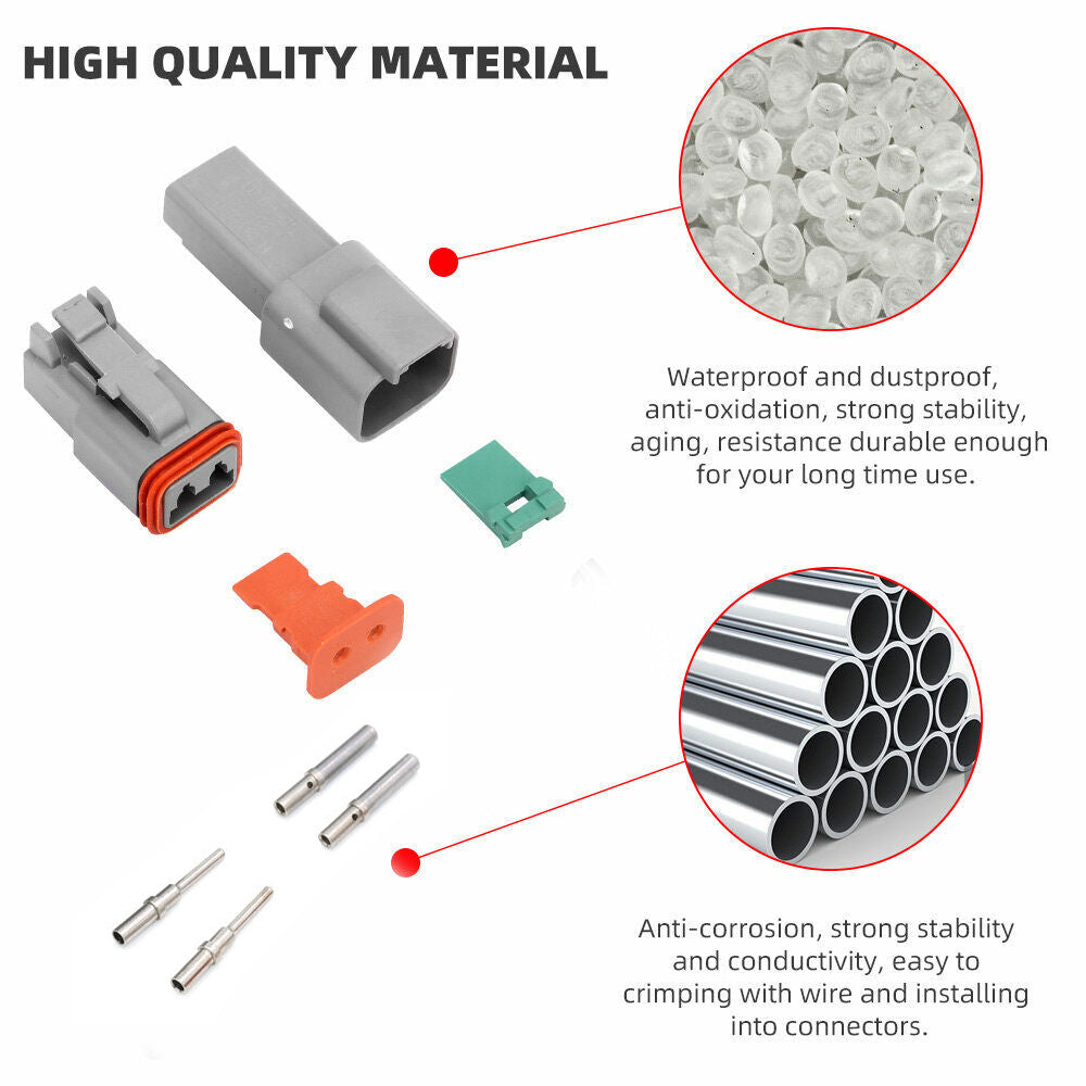 117PCS Deutsch Kit DT 2 Way Series Connector Plug Waterproof Auto Marine DT 2Pin V201-EBA1170BL8AU