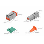 117PCS Deutsch Kit DT 2 Way Series Connector Plug Waterproof Auto Marine DT 2Pin V201-EBA1170BL8AU
