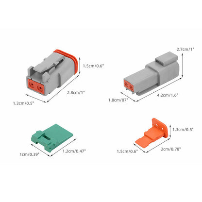 117PCS Deutsch Kit DT 2 Way Series Connector Plug Waterproof Auto Marine DT 2Pin V201-EBA1170BL8AU