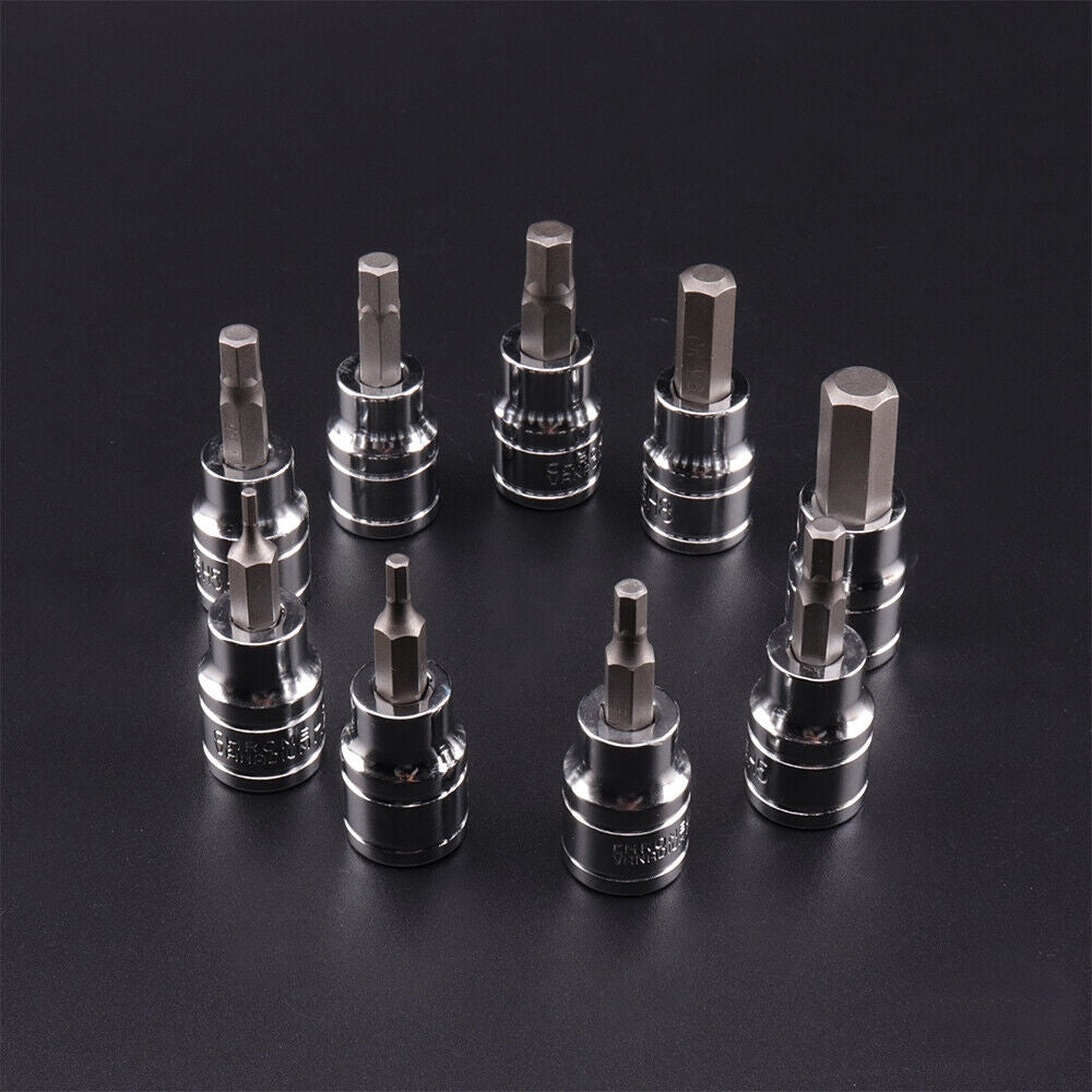 9pcs Allen Key Sockets Hex Bit Socket Set 3/8" Drive Drill Metric Tools 2-10mm V201-EBP0035AU