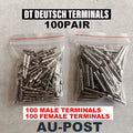 100 Pairs Deutsch Solid Terminal No.16 Contact Pins Male Female Connector Plug V201-EDT0100SI8AU