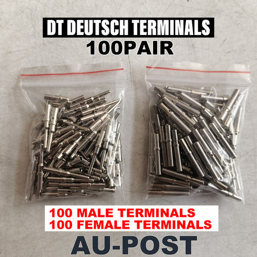 100 Pairs Deutsch Solid Terminal No.16 Contact Pins Male Female Connector Plug V201-EDT0100SI8AU