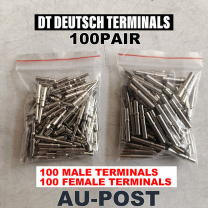 100 Pairs Deutsch Solid Terminal No.16 Contact Pins Male Female Connector Plug V201-EDT0100SI8AU