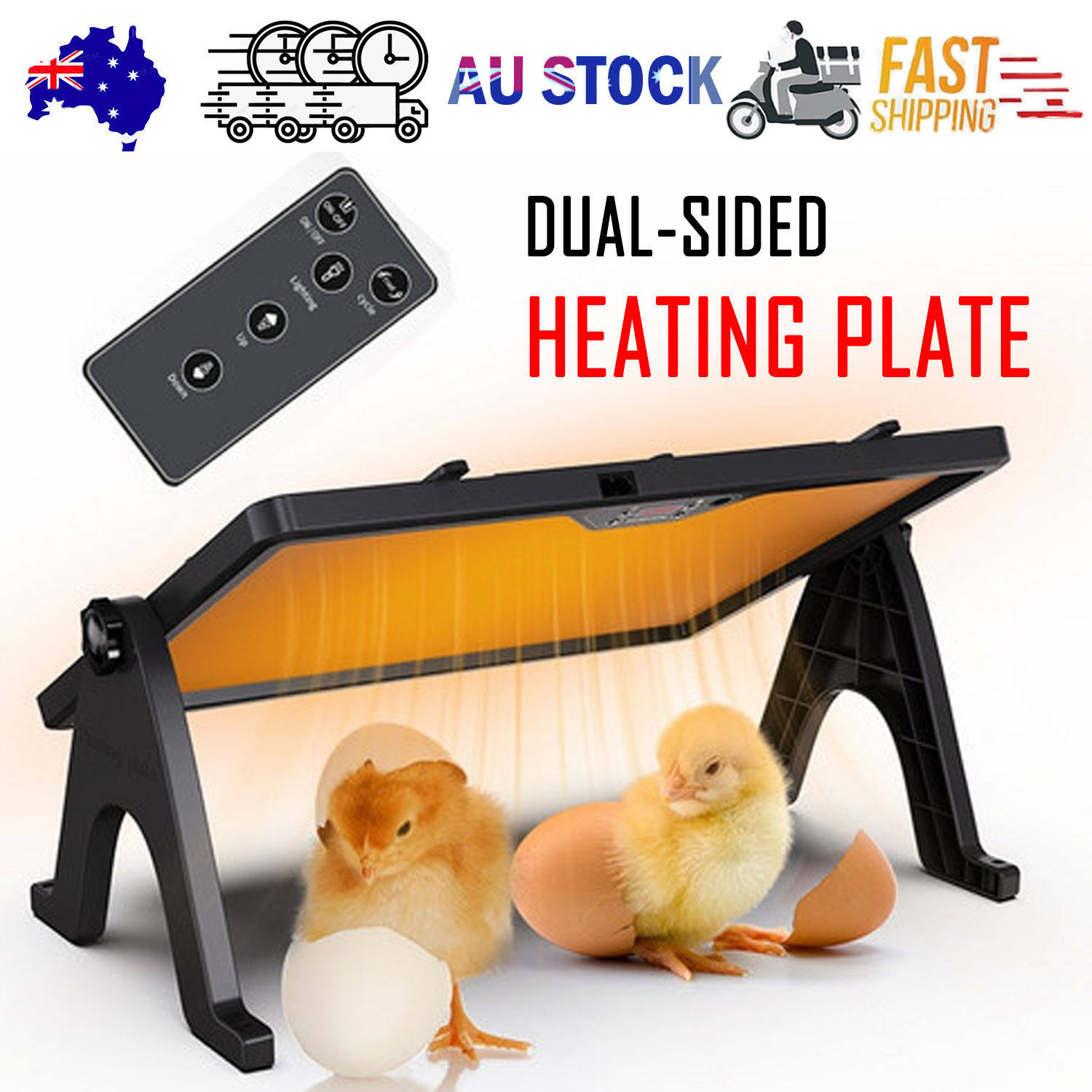 Chick Brooder Heating Plate Chicken Coop Heater Dual-Sided Duck Poultry Brooder V201-EGG0015WH8AU