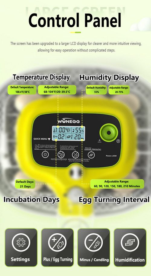 Automatic Egg Incubator 16-30 Eggs Chicken Duck Poultry Hatcher Breeder Candler V201-EGG0016YL8AU