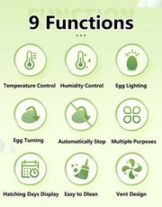 Automatic Egg Incubator 16-30 Eggs Chicken Duck Poultry Hatcher Breeder Candler V201-EGG0016YL8AU