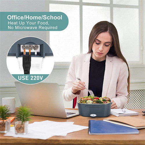 2 in1 Home Car Electric Lunch Box Stainless Steel Food Heating Bento Box AU Plug V201-ELB1222GR8AUF