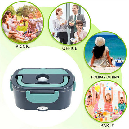 2 in1 Home Car Electric Lunch Box Stainless Steel Food Heating Bento Box AU Plug V201-ELB1222GR8AUF