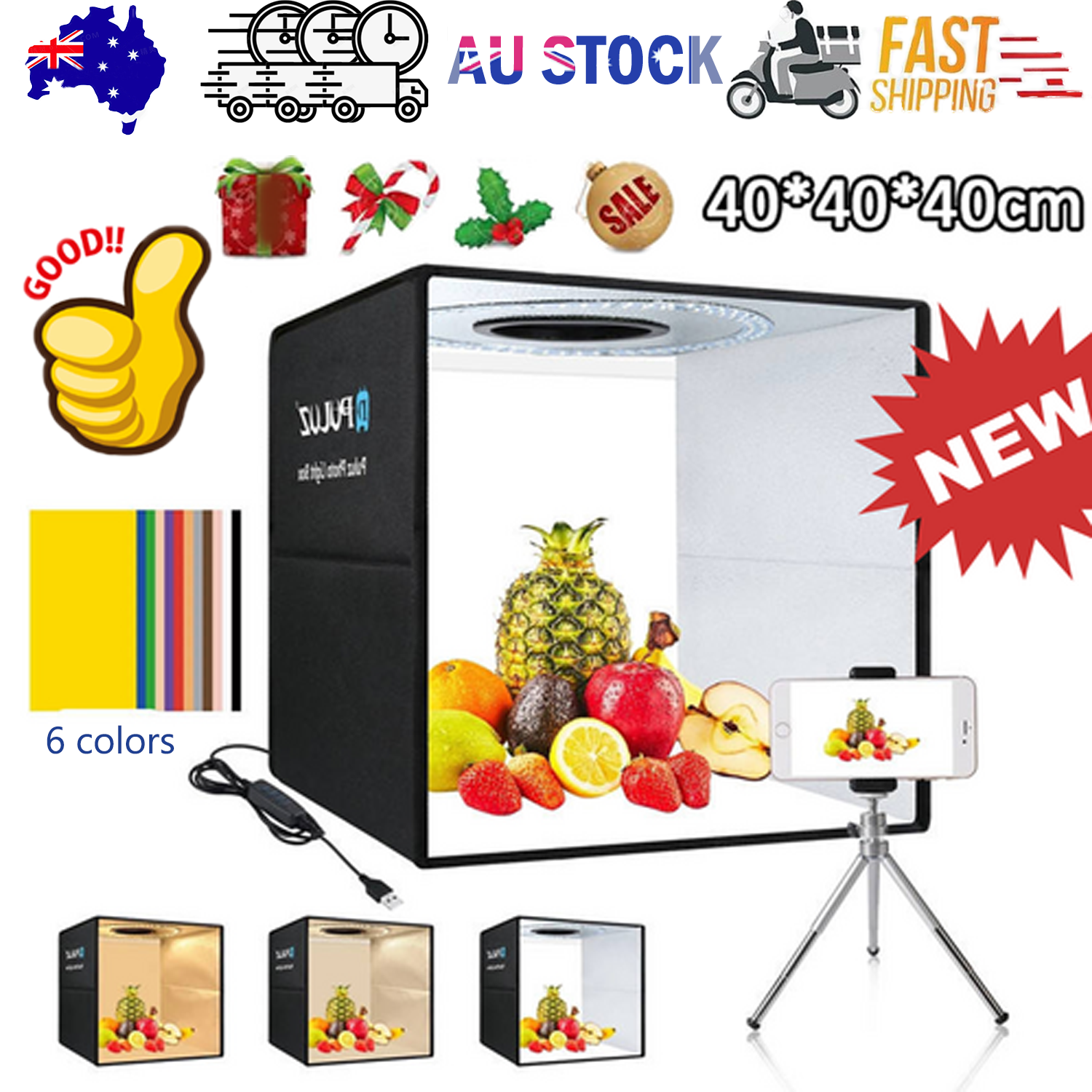 40CM Portable Photo Studio LED Light Tent Bar Cube Soft Box Room Photography V201-ELYEWUBLETC007