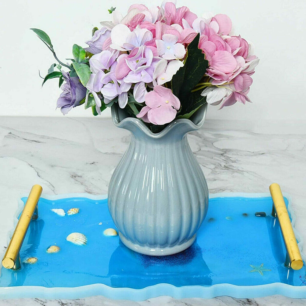 Large Safe Silicone Tray Mould Artist Mold Irregular Coaster Resin Craft Art DIY + 2 Handles V201-EZ1169969A1