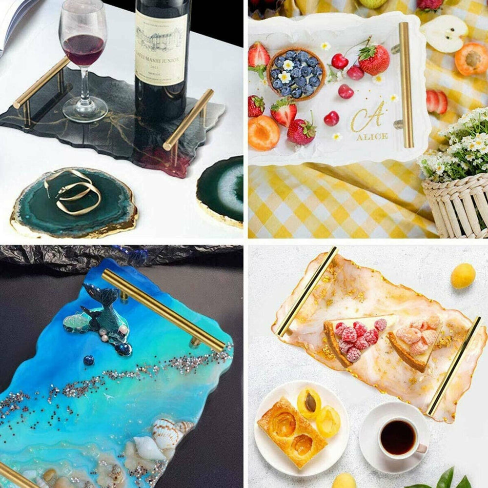 Large Safe Silicone Tray Mould Artist Mold Irregular Coaster Resin Craft Art DIY + 2 Handles V201-EZ1169969A1