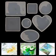 18pcs Coaster Cup Mat Mold Round Silicone Mould Kit for Craft?DIY Epoxy Resin V201-EZ1170890A1