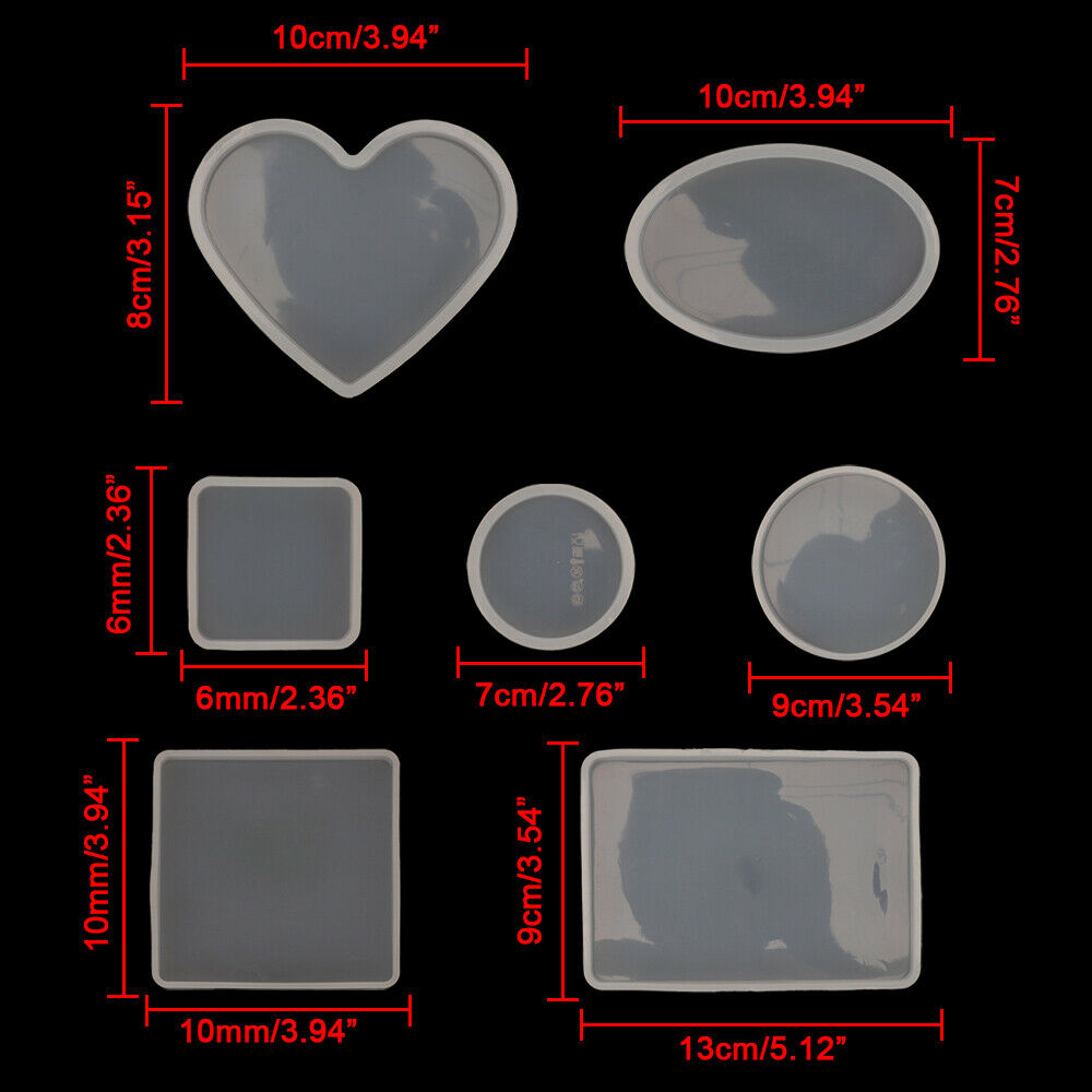 18pcs Coaster Cup Mat Mold Round Silicone Mould Kit for Craft?DIY Epoxy Resin V201-EZ1170890A1